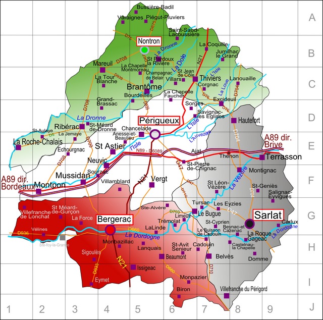 dordogne region france map